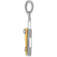 14K Two-Tone Star of David Pendant with Open-Back Profile - 31mm Length, 18mm Width by Oro Pregiato