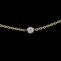 14K Two Tone Station Necklace with 9 Round Brilliant Cut Lab Diamonds and Black Rhodium Accents - 1.85 Carat Total Diamond Weight - Covaloro Fine Jewelry