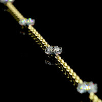 14K Two Tone Station Necklace with 9 Round Brilliant Cut Lab Diamonds and Black Rhodium Accents - 1.85 Carat Total Diamond Weight - Covaloro Fine Jewelry