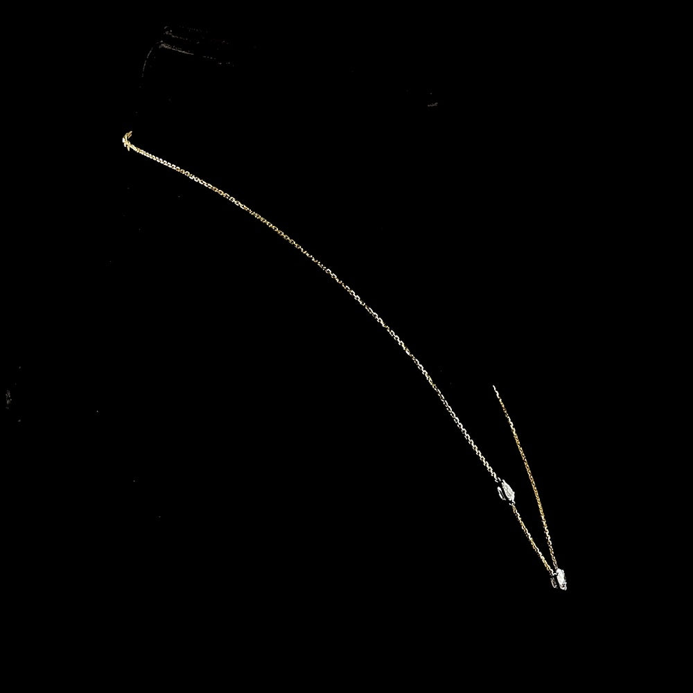 14K Two Tone Station Necklace with East-West Pear Cut Lab Diamonds - 1.39 Carats Total Diamond Weight - Covaloro Fine Jewelry