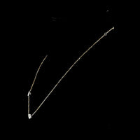 14K Two Tone Station Necklace with East-West Pear Cut Lab Diamonds - 1.39 Carats Total Diamond Weight - Covaloro Fine Jewelry