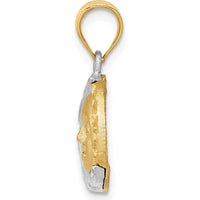 14K Two-Tone Sun and Moon Pendant with Diamond-Cut Finish - Symbolic Charm by Oro Pregiato