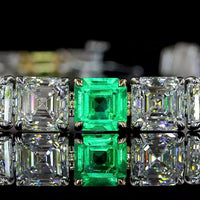14K Two Tone Tennis Bracelet with Asscher Cut Lab Diamonds - 21.36 Carat Total Weight, D-F Color, VS1 Clarity - Covaloro Fine Jewelry