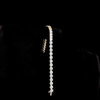 14K Two Tone Tennis Bracelet with Half Bezel Set Asscher Cut Lab Diamonds - 10.83 Carat Total Weight - Covaloro Fine Jewelry