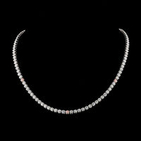 14K Two Tone Tennis Necklace featuring Round Fancy Vivid Pink Lab Diamonds and White Diamonds - 10.73 Carat Total Weight - Covaloro Fine Jewelry