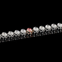 14K Two Tone Tennis Necklace featuring Round Fancy Vivid Pink Lab Diamonds and White Diamonds - 10.73 Carat Total Weight - Covaloro Fine Jewelry