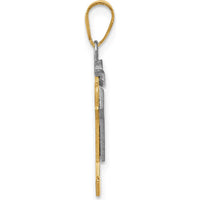 14K Two-Tone "The Kids Small Boy with Hat" Engravable Joy Charm - 25mm Length by Oro Pregiato