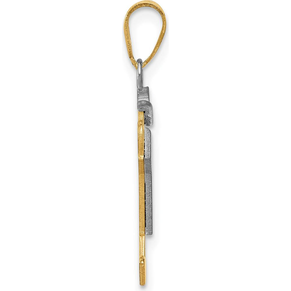 14K Two-Tone "The Kids Small Boy with Hat" Engravable Joy Charm - 25mm Length by Oro Pregiato