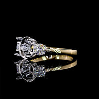 14K Two Tone Three Stone Ring with 2.08 Carat Round Brilliant Cut Lab Diamond Center and 0.55 Carat Side Stones - D VVS2 Clarity - IGI Certified - 2.63 Carat Total Diamond Weight - Covaloro Fine Jewelry