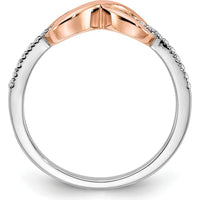 14K Two-Tone White & Rose Gold Infinity Diamond Ring with 22 Round Diamonds - 0.11 Carat Total Diamond Weight by 0