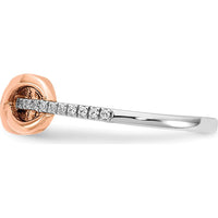 14K Two-Tone White & Rose Gold Infinity Diamond Ring with 22 Round Diamonds - 0.11 Carat Total Diamond Weight by 0
