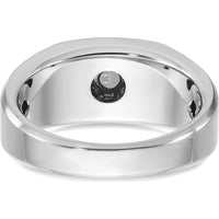 14K Two-Tone White and Rose Gold Men's Satin Diamond Ring - 0.35 Carats Total Diamond Weight by IBGoodman