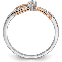14K Two-Tone White & Rose Gold Polished Infinity Diamond Ring with 0.05 Carat Round Diamond by 0