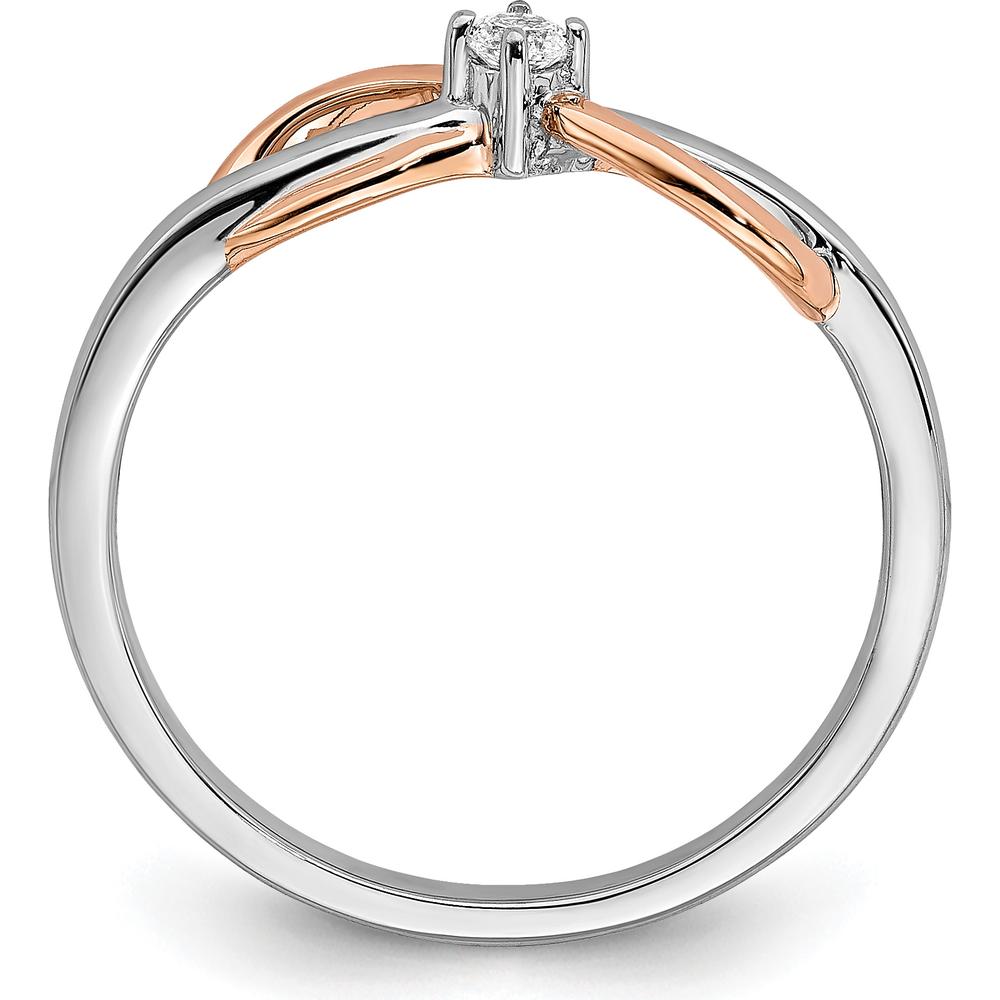 14K Two-Tone White & Rose Gold Polished Infinity Diamond Ring with 0.05 Carat Round Diamond by 0