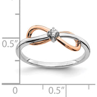 14K Two-Tone White & Rose Gold Polished Infinity Diamond Ring with 0.05 Carat Round Diamond by 0
