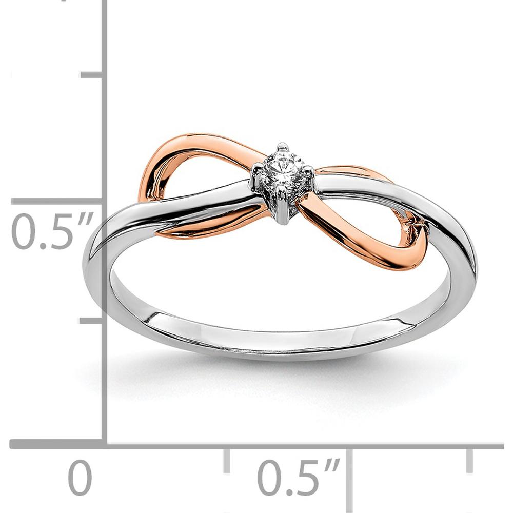14K Two-Tone White & Rose Gold Polished Infinity Diamond Ring with 0.05 Carat Round Diamond by 0