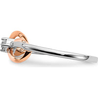 14K Two-Tone White & Rose Gold Polished Infinity Diamond Ring with 0.05 Carat Round Diamond by 0