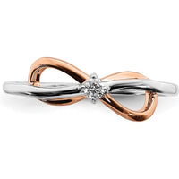 14K Two-Tone White & Rose Gold Polished Infinity Diamond Ring with 0.05 Carat Round Diamond by 0