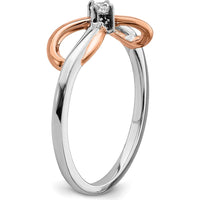 14K Two-Tone White & Rose Gold Polished Infinity Diamond Ring with 0.05 Carat Round Diamond by 0