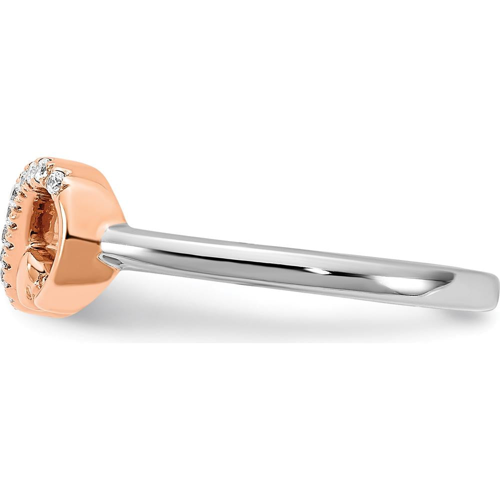 14K Two-Tone White & Rose Gold Polished Infinity Hearts Diamond Ring - 0.06 Carat Total Diamond Weight by 0