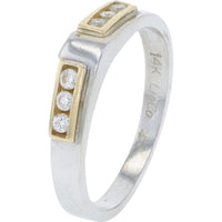 14K Two-Tone White & Yellow Gold Semi - Mount Ring with 0.25 Carat Total Diamond Accents