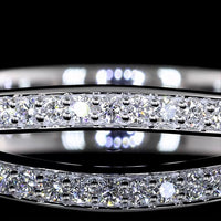 14K Two-Tone White & Yellow Gold Special Ring with 46 Round Brilliant Lab Diamond Prong Set Stones - 0.47 Carat Total Diamond Weight - Covaloro Fine Jewelry