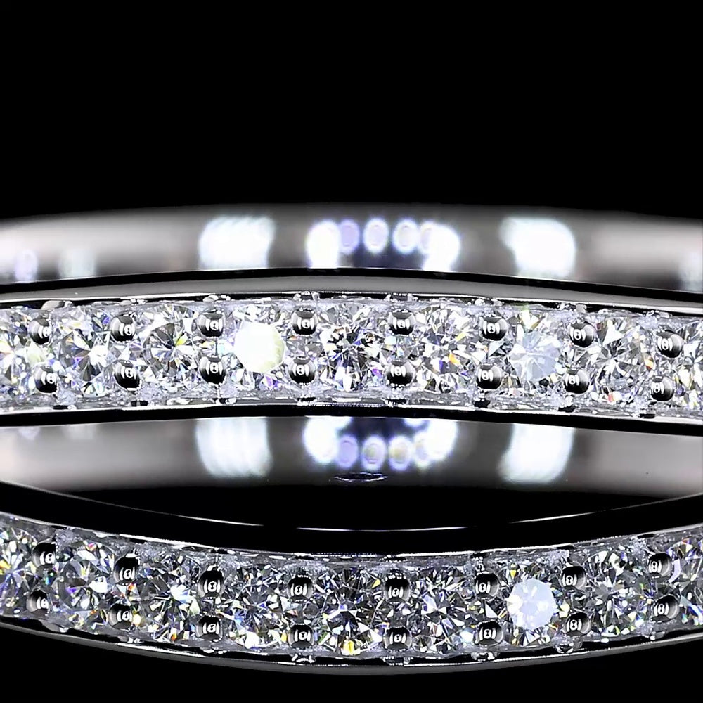 14K Two-Tone White & Yellow Gold Special Ring with 46 Round Brilliant Lab Diamond Prong Set Stones - 0.47 Carat Total Diamond Weight - Covaloro Fine Jewelry