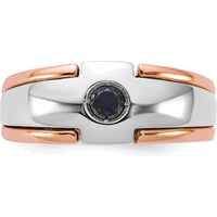 14K Two-Tone White/Rose Gold Men's 1/4 Carat Black Diamond Ring - 0.25 Carats Total Diamond Weight by IBGoodman