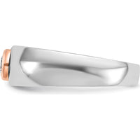 14K Two-Tone White/Rose Gold Men's Diamond Ring - 0.25 Carats Round Faceted Diamond by IBGoodman
