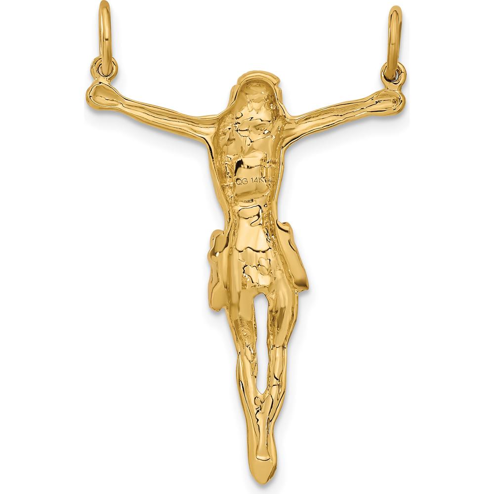 14K Two-Tone Yellow and Rose Gold Corpus Christ Pendant - 38mm Length by Oro Pregiato