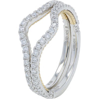 14K Two-Tone Yellow & White Gold 2.50 Carat Lab Grown Oval Diamond Bridal Set with Pavé Accents
