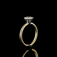14K Two-Tone Yellow and White Gold Solitaire Ring with 1.01 Carat Round Brilliant Lab Diamond D VVS2 - IGI Certified - Covaloro Fine Jewelry
