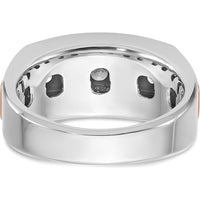 14K White and Rose Gold 5-Stone Men's Ring with Channel Set Diamonds - 1.5 Carats Total Diamond Weight by IBGoodman
