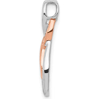 14K White and Rose Gold Double Infinity Slide Pendant with Round Diamonds - 0.05 Carat Total Diamond Weight by Monteluci Fine Jewelry