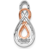 14K White and Rose Gold Double Infinity Slide Pendant with Round Diamonds - 0.05 Carat Total Diamond Weight by Monteluci Fine Jewelry
