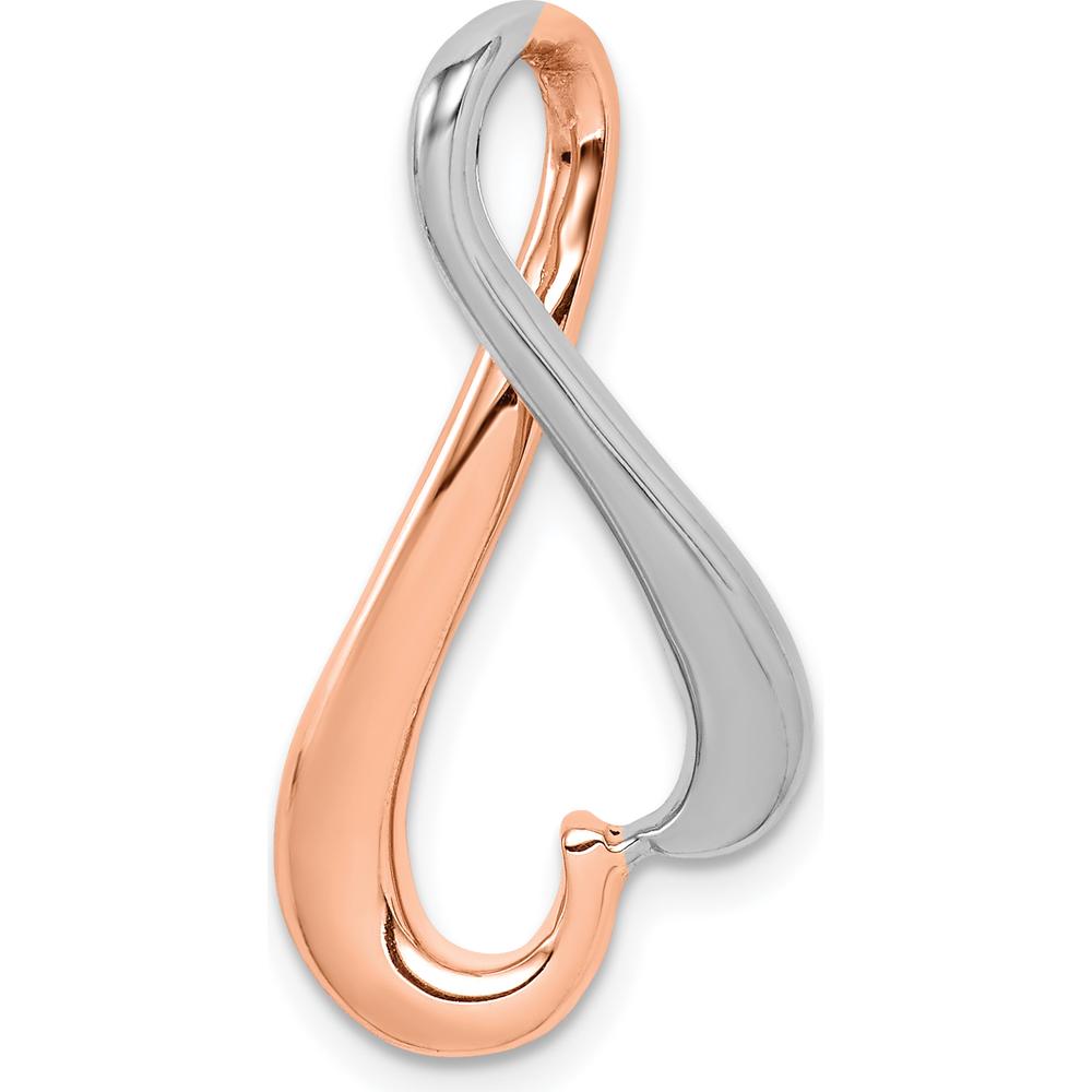 14K White and Rose Gold Freeform Slide Pendant for Omega Chains - Fits up to 6mm by 0