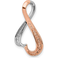 14K White and Rose Gold Freeform Slide Pendant for Omega Chains - Fits up to 6mm by 0