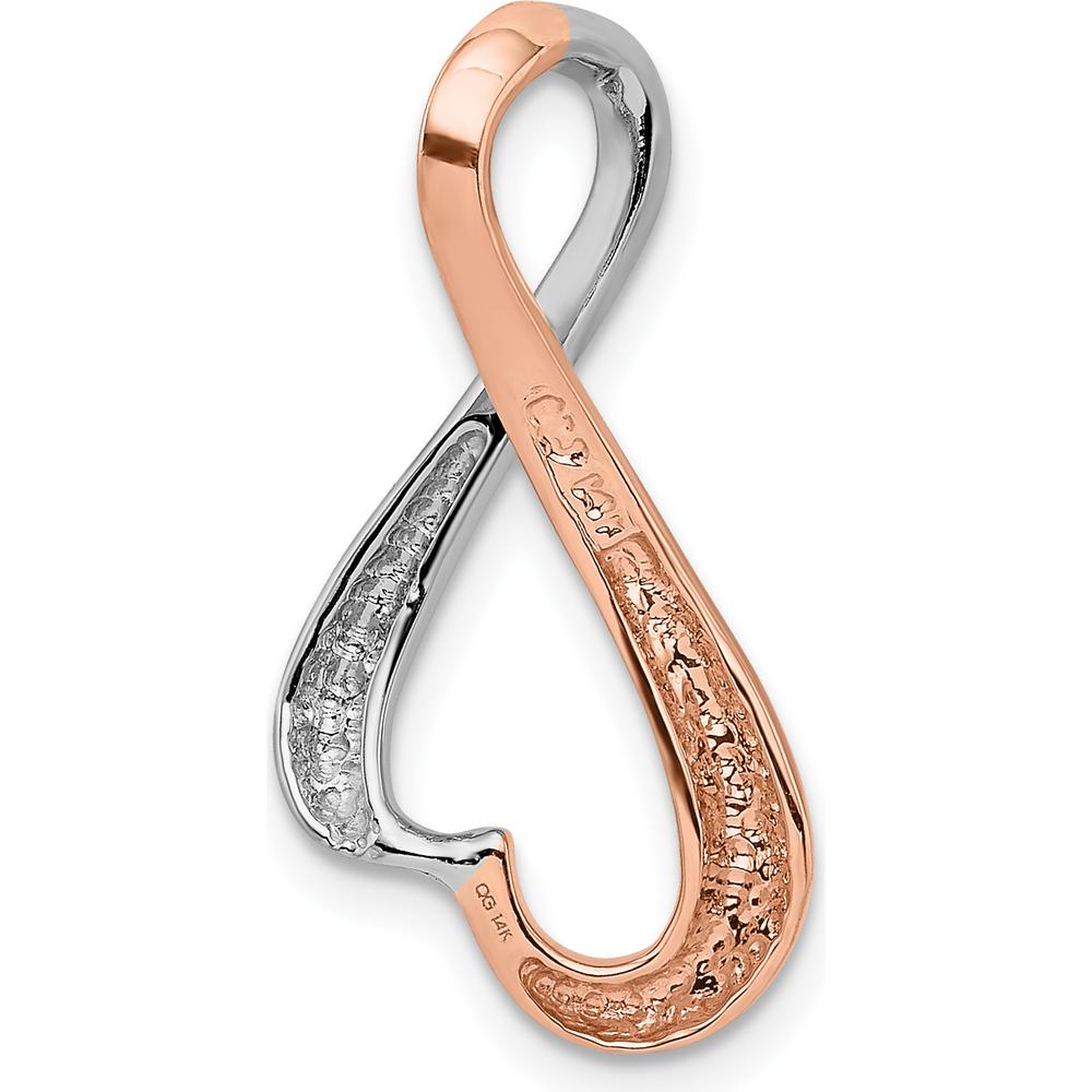 14K White and Rose Gold Freeform Slide Pendant for Omega Chains - Fits up to 6mm by 0