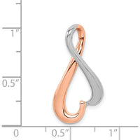 14K White and Rose Gold Freeform Slide Pendant for Omega Chains - Fits up to 6mm by 0