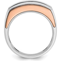 14K White and Rose Gold Men's 5-Stone Diamond Ring - 1 Carat Total Diamond Weight by IBGoodman