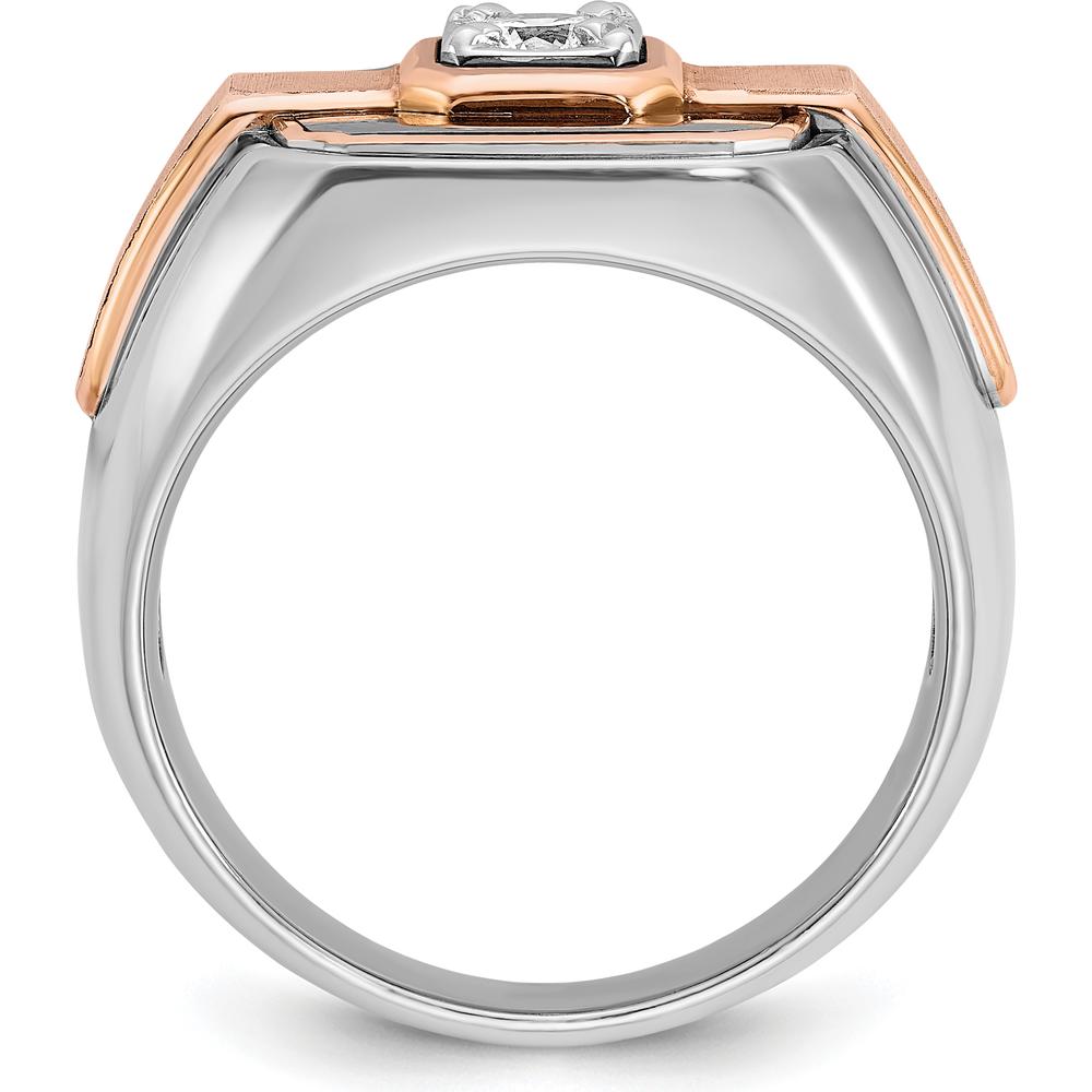 14K White and Rose Gold Men's Diamond Ring with Black Rhodium - 0.349 Carats Diamond Weight by IBGoodman