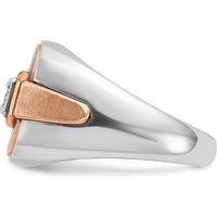 14K White and Rose Gold Men's Diamond Ring with Black Rhodium - 0.349 Carats Diamond Weight by IBGoodman