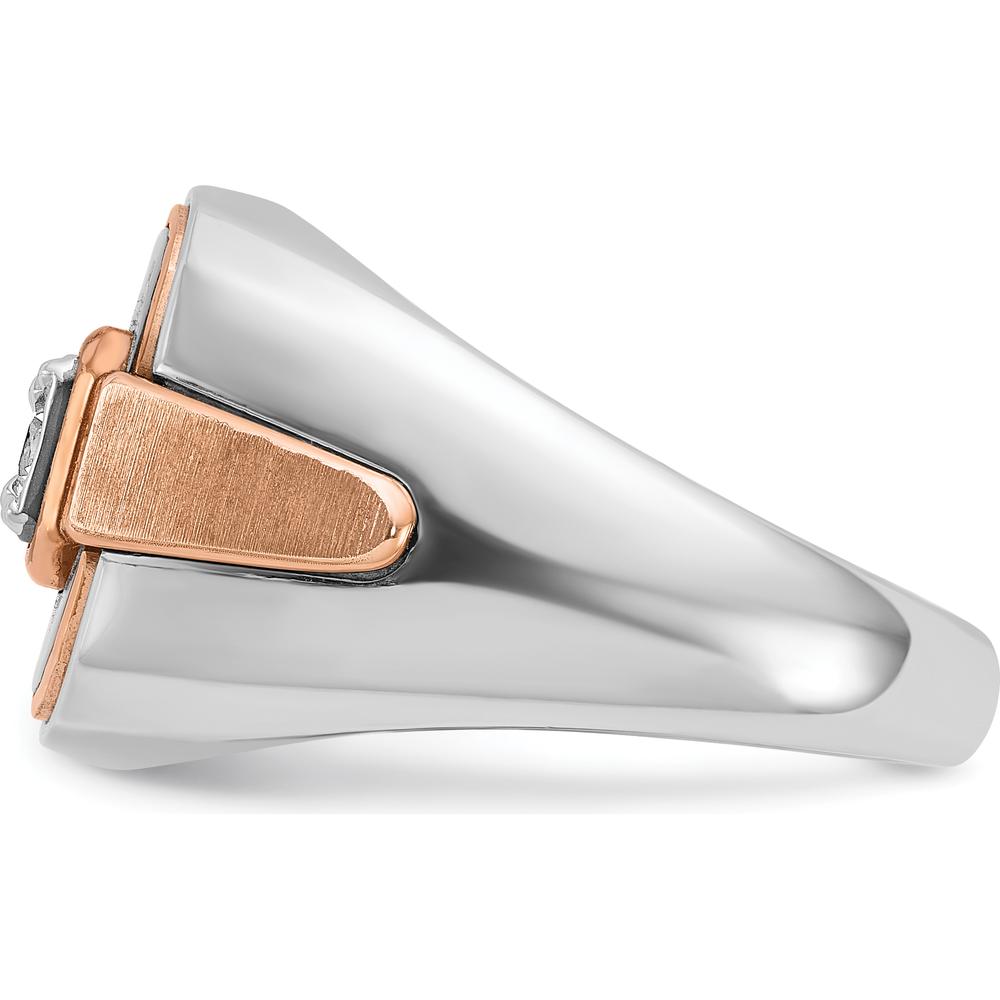 14K White and Rose Gold Men's Diamond Ring with Black Rhodium - 0.349 Carats Diamond Weight by IBGoodman