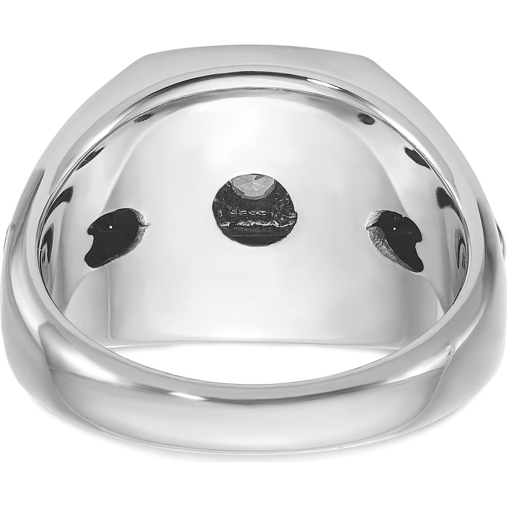 14K White and Rose Gold Men's Diamond Ring with Black Rhodium - 0.349 Carats Diamond Weight by IBGoodman