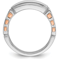 14K White and Rose Gold Men's Diamond Ring with Cut-Out Detailing - 1.5 Carats Total Diamond Weight by IBGoodman