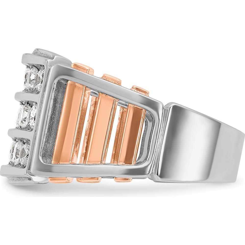 14K White and Rose Gold Men's Diamond Ring with Cut-Out Detailing - 1.5 Carats Total Diamond Weight by IBGoodman