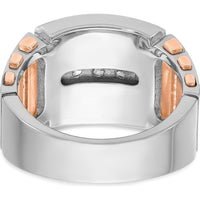 14K White and Rose Gold Men's Diamond Ring with Cut-Out Detailing - 1.5 Carats Total Diamond Weight by IBGoodman