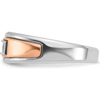 14K White and Rose Gold Men's Polished 5-Stone Diamond Ring Mounting by IBGoodman