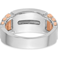 14K White and Rose Gold Men's Polished and Cut-Out 2-Row Ring Mounting by IBGoodman