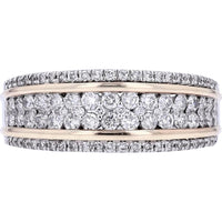 14K White and Rose Gold Two-Tone Diamond Band Ring with 3/4 Carat Total Diamond Weight